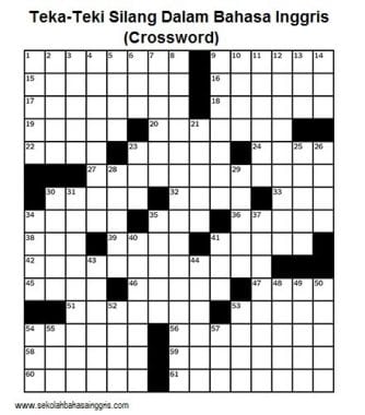 61 Teka-Teki Silang (Crossword) Dalam Bahasa Inggris Terbaru